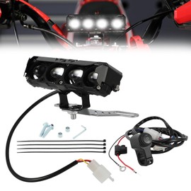 Runfarr Motorcycle Front Light Strip, Plug and Play Light Bar Set, Driving Light Headlight with Switch and Holder for Motocross, Dirt Bike, Pitbike, E-Bike, ATV, UTV