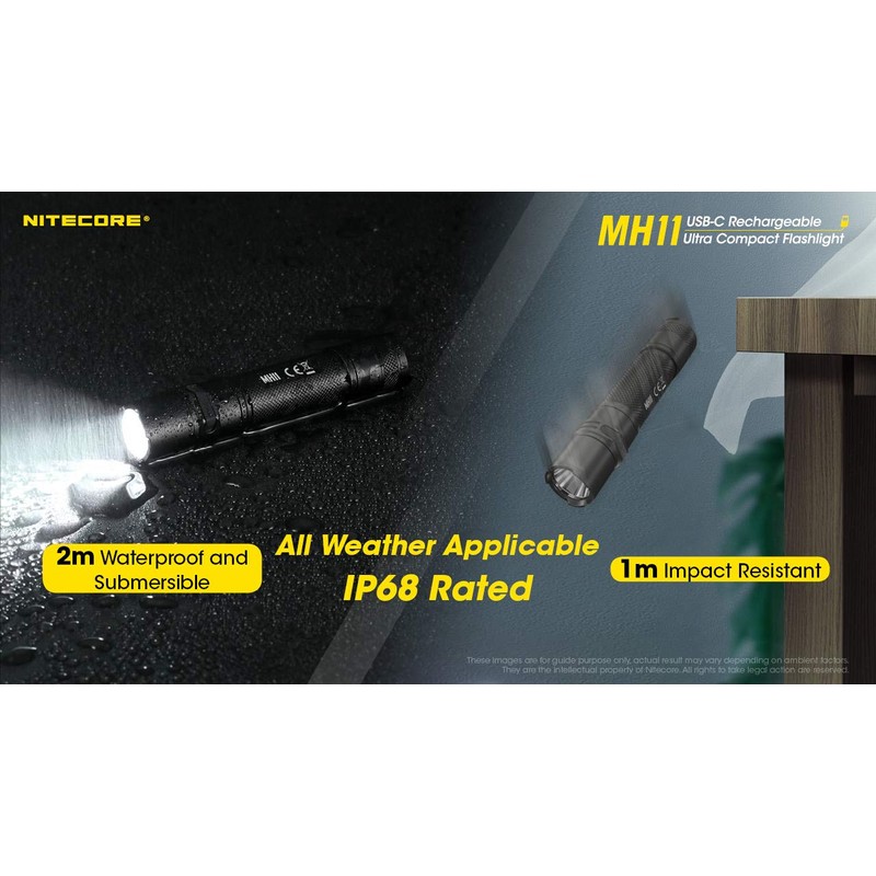 Nitecore MH11 Rechargeable Flashlight, 1000 Lumen LED EDC Compact Pocket