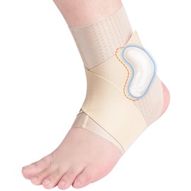 Adjustable Ankle Brace with Compression Straps, Non-Slip Silicone, Gel Pads – Breathable Ankle Sleeve for Sports and Injury Recovery