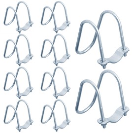 eoere 10 Sets 1-5/8" x 1-5/8" O.D. Cross-Connector Vertical Pipe Clip Crossover Clamps Tube Buckle Steel Pipe Connector Fixator for Farm, Greenhouse Awning Frame Top Rail Fence Scaffolding Piping