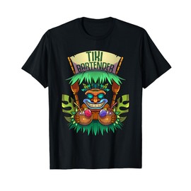 Tiki Bartender Kahuna Tropical Drinks Cocktails Luao Party T-Shirt
