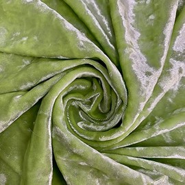 Samantha Lime Green Silver Polyester Stretch Crushed Velvet Fabric by The Yard for Bows, Topknot. Headwraps, Clothes, Costumes, Crafts