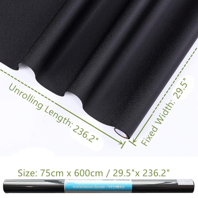 VELIMAX Static Cling Total Blackout Window Film Privacy Room Darkening