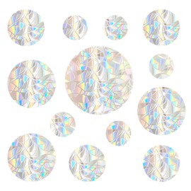 Kaempe Pack of 39 Prism Bird Protection Windows for Rounded, Suncatcher Sticker Film Against Bird Strike, Window Sticker, Bird Protection, Pigeons Repel, Protects Birds from Glass Collisions (Rounded)