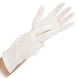 FRANZ MENSCH Hygostar Nature 27259 Cotton Gloves, Size M, Natural, Simple