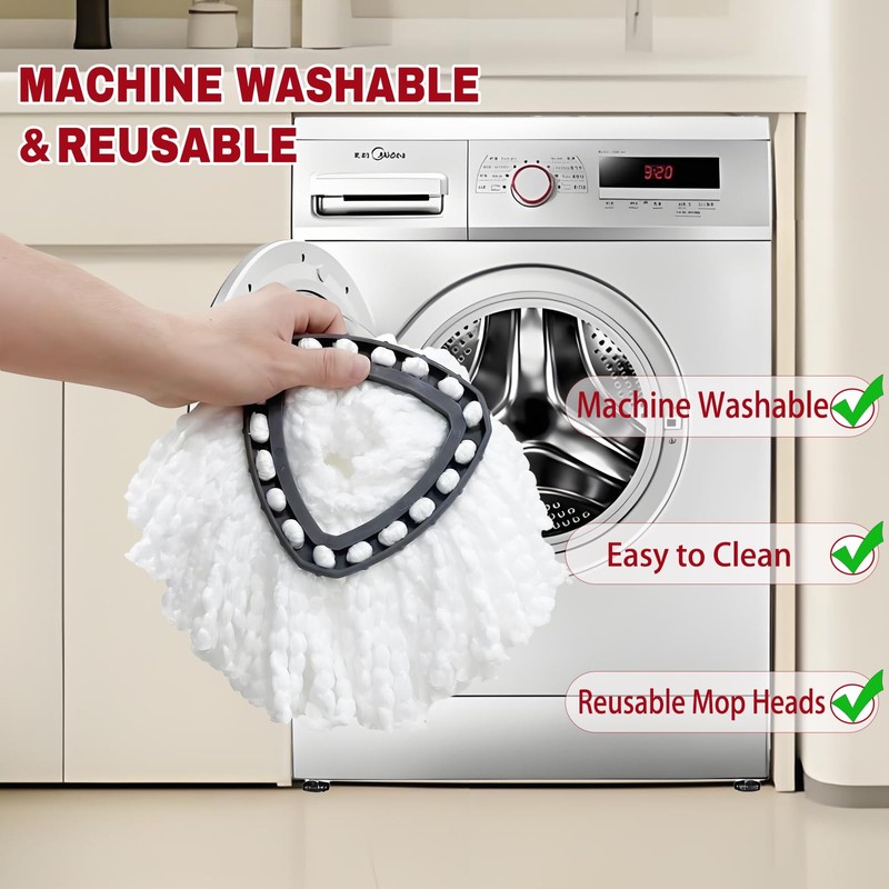 12 Pack Spin Mop Replacement Heads, Mop Replace Head Easywring