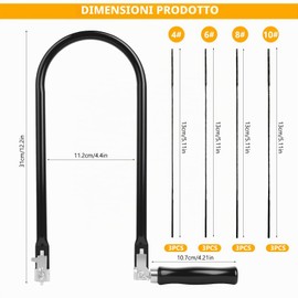 Seghetto da Traforo con 12 Lame (4#6#8#10#), Arco per Traforo 290mm, Lame per Metallo e Legno, Seghetto da Precisione per Modellismo e Tagli Precisi