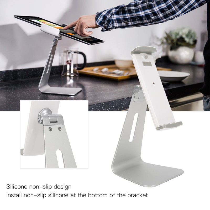 Cell Phone Stand Silver Tablet PC Bracket Adjustable Aluminum Alloy