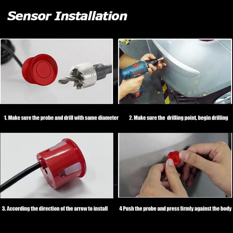 ePathChina Car Parking Sensor System, 4 Sensors Buzzer Car Reverse