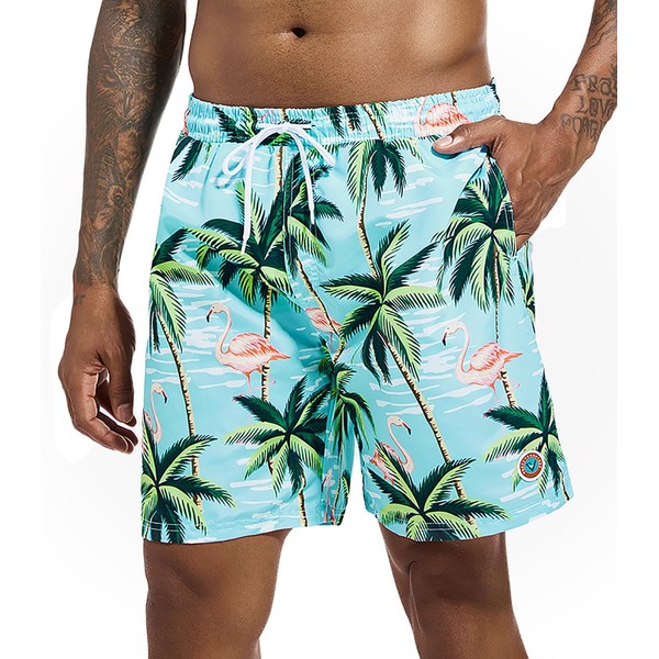 Vousetesunique Mens Swim Trunks Quick Dry Printed Board Short with