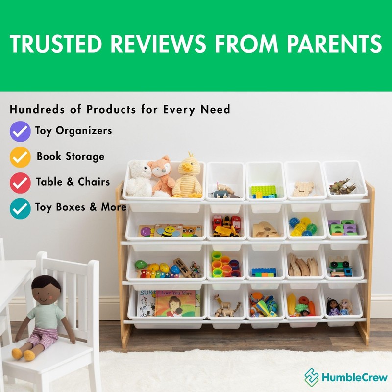 Humble Crew Extra-Large Toy Organizer with 20 Plastic Bins –