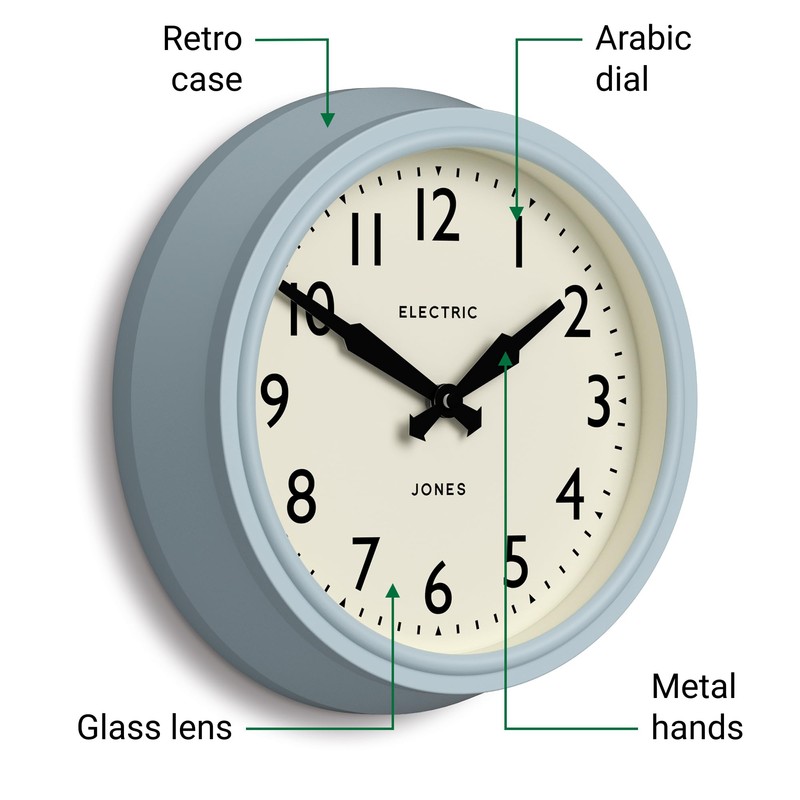 JONES CLOCKS® Telecom wall Clock | Round Vintage Retro Clock