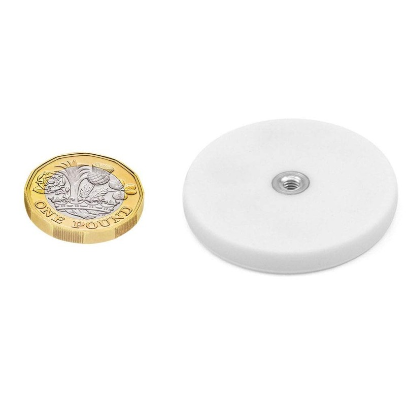 White Rubber Coated POS Magnets for Retail Fixing and Holding