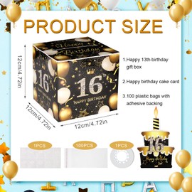 16th Birthday Money Box, 4.72 Inch Surprising Money Gift Box Money Roll Pull Out Surprising Box Money Box Cash Pull for Women Men Best Friend Birthday Anniversary