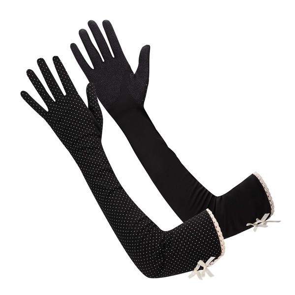 QCHOMEE Women's Gloves, Arm Cover, Long Gloves, Thin, UV Protection