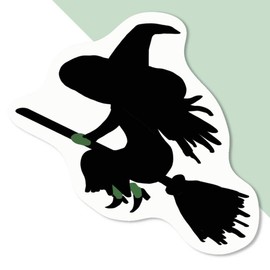 Azeeda 4 x Klein 50mm 'Hexe-Silhouette' Permanente Aufkleber (DW00123308)