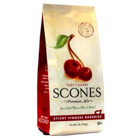 Sticky Fingers Bakeries, English Scone Mix, Tart Cherry, Just Add Water, Mix, and Bake. Makes 12 Scones (Pack of 1)