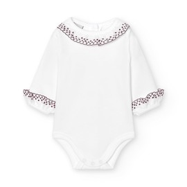 BABIDU Body Neonato Manica Lunga 100% Cotone con Colletto Prato con Pizzo, Body Neonato Realizzato in Morbido Tessuto Anallergico e Traspirante, Abbigliamento Unisex Neonato e Bambina, Prima Indossata