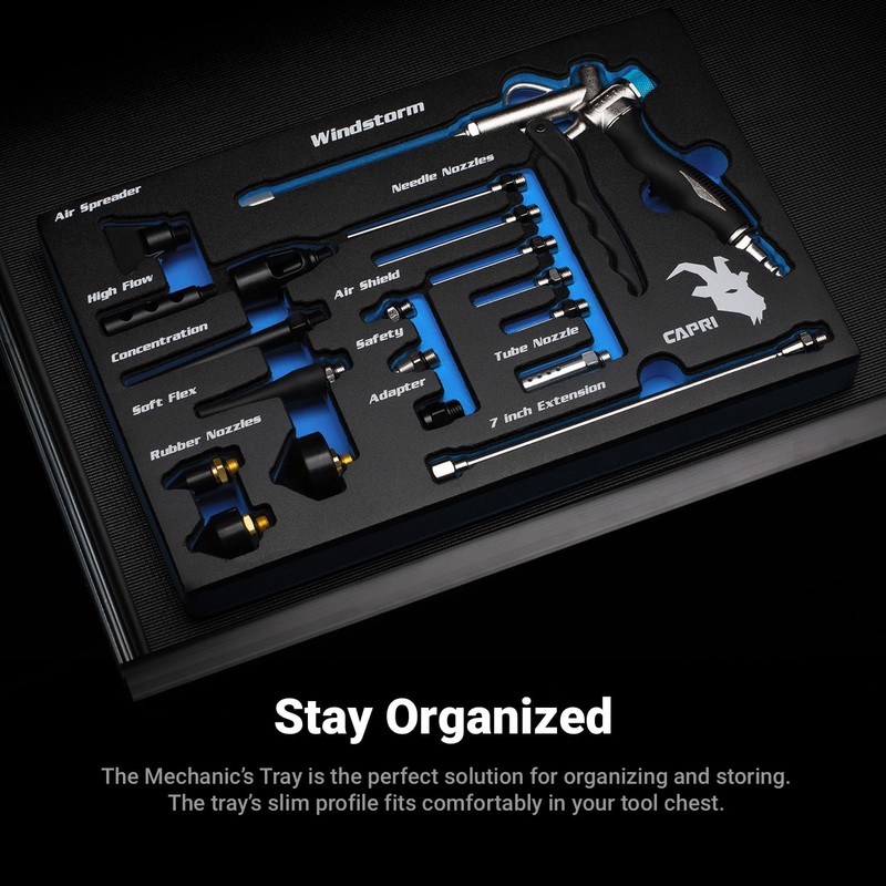 Capri Tools 2-Way Air Blow Gun Ultimate Kit with Nozzles