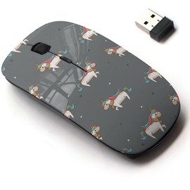2.4G Wireless Mouse with Cute Pattern Design for All Laptops and Desktops with Nano Receiver - Magic Unicorns
