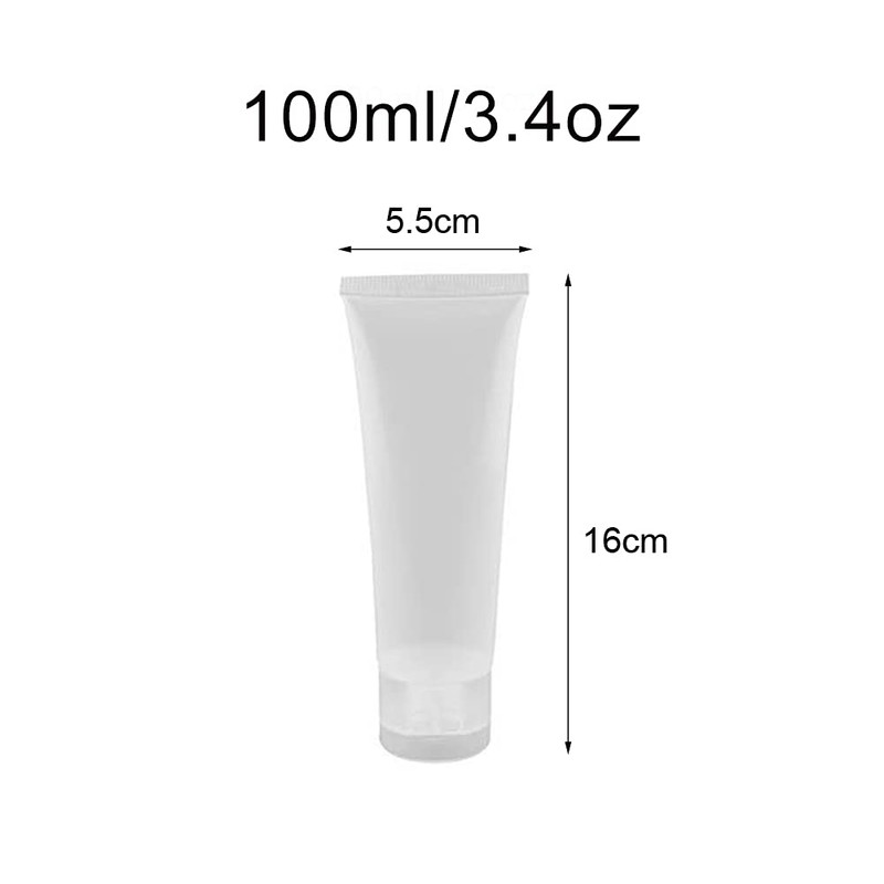 12 Empty Refillable Clear Plastic Tubes for Cosmetics, Soft Tubes