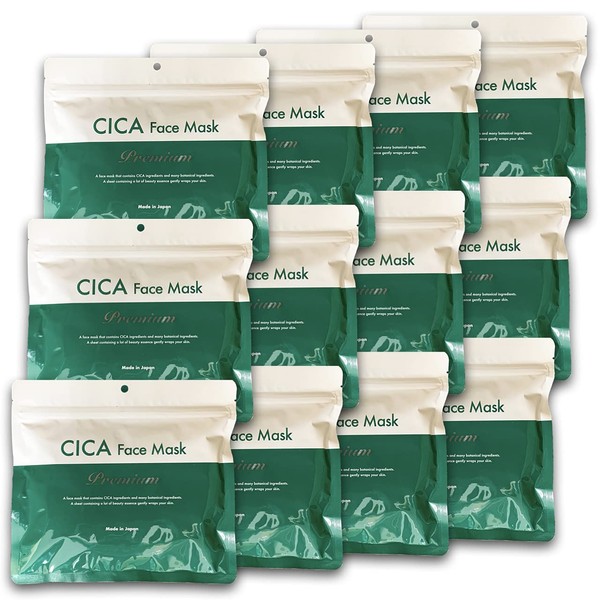 STAY FREE CICA Face Mask, Premium 30 Pieces, Tsuboksa Extract, Deer Sheet Pack, CICA, Made in Japan, (30 Sheets x 12))