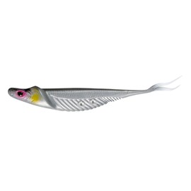 Cobra Shad 4.5" Soft Plastic Minnow 4-Pack, Silver Shad, with Adjusta-Ball Tungsten Weights, Fishing Lure