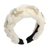 Florate Big Wide Crystal Sequin Padded Headband for Women Chain
