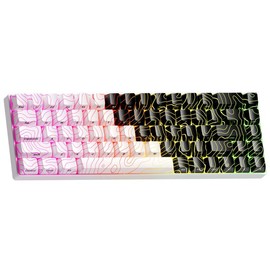 XVX HE68 Pro Rapid Trigger Gaming Hall Effect Keyboard Gateron Jade Pro Switch 68% Wired Mechanical Keyboard:_XVX White Topographic IMD-Tech Keycap