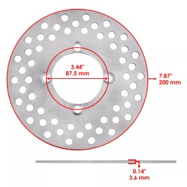 Caltric Front And Rear Brake Disc Rotor W/Pad for Yamaha Rhino 450 YXR450 4X4 2006-2009