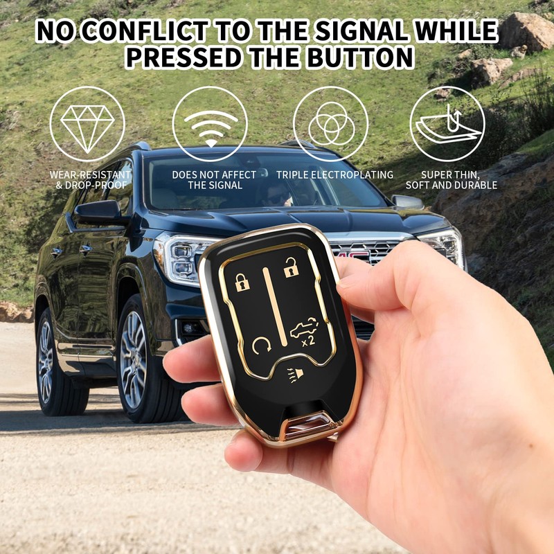 MILD EAST for GMC Key Fob Cover with Keychain,Compatible with