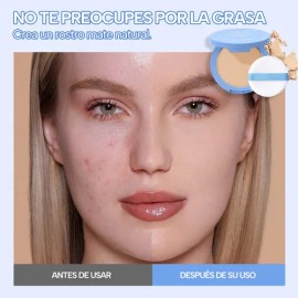 Base Maquillaje Polvo Compacto Fijador Matte 2pcs