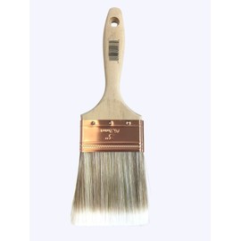 Shur-Line 55537N Premium Paint Brush, Poly/Nylon Blend Bristles, Flat w/Fine Tapered Tips, Solid Wood Beaver Tail Handle, 3 Inch W