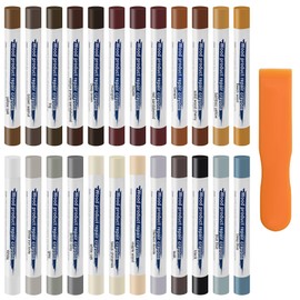 Anglekai 24PCS Furniture Repair Kit Wood Markers, Colorful Wood Filler Stick Floor Scratch Kits, Wooden Repair Wax Crayons Wax Sticks for Repairing Scratches