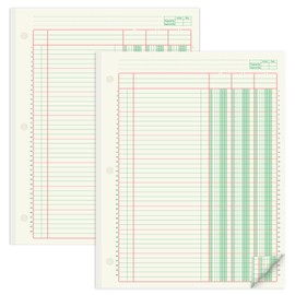 gisgfim 100 Sheets Columnar Analysis Pad, 3 Column Ledger, 3 Hole Punch Accounting Ledger Book 8-1/2 x 11 Ledger Paper Pad Double Page Format Columnar Pad for Business Bookkeeping & Data(2 Pads)