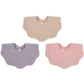 Bib, Plain, Simple, Dull Color, 3 Pieces, 100% Cotton, Snap Buttons, Cute, Stylish, Baby, c