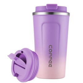 MXCOCO Taza Termo de Café de 18 oz/510 ml de Acero Inoxidable 304 con Tapa, Taza de Vacío para Bebidas de Café Frías y Calientes, Vaso Térmico para Café, para la Oficina, el Automóvil y el Parque