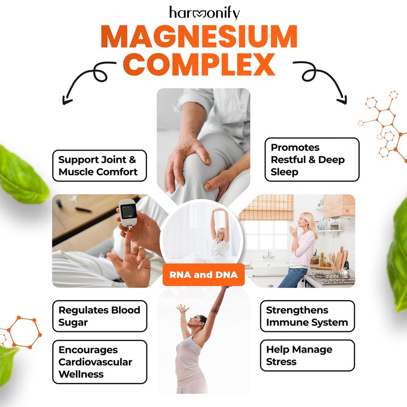 HARMONIFY Magnesium Glycinate Citrate Malate Aspartate Gluconate, 5 in 1