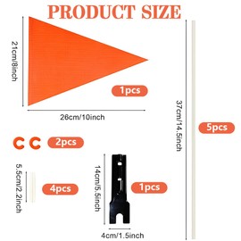 Safety Flag with Rod Reflective Bunting Pole Adjustable Children's Bicycle Flag Bicycle Pennant for Children's Bicycle