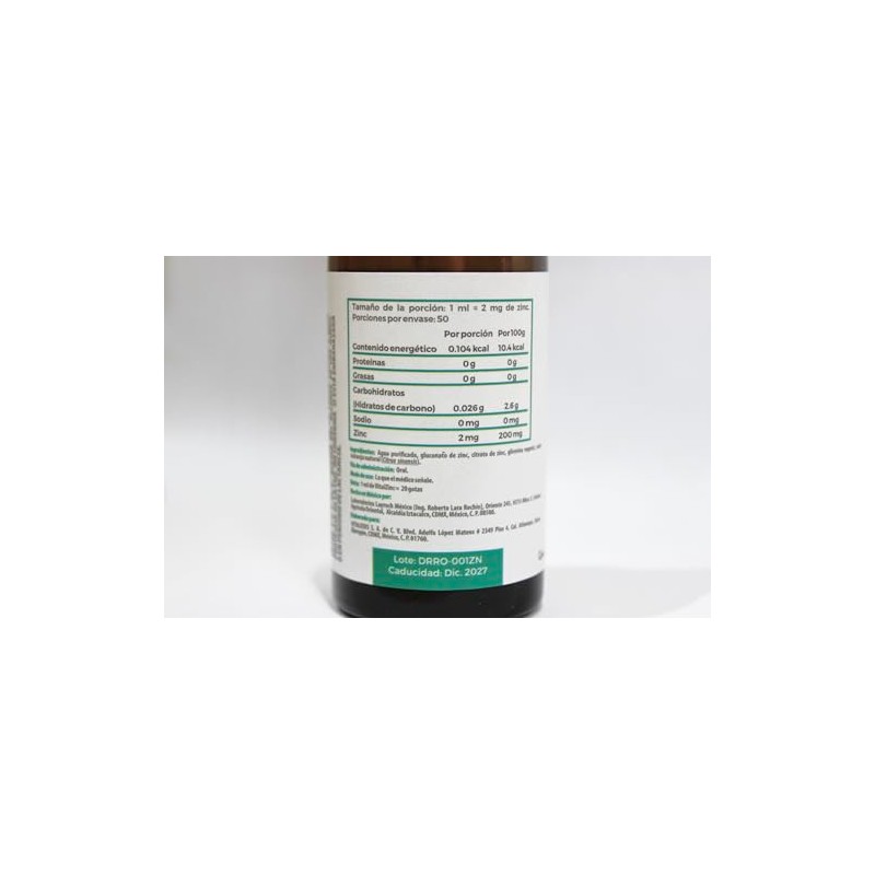 VitalZync Gluconato de Zinc Sabor Naranja 50 ml Suplemento Alimenticio