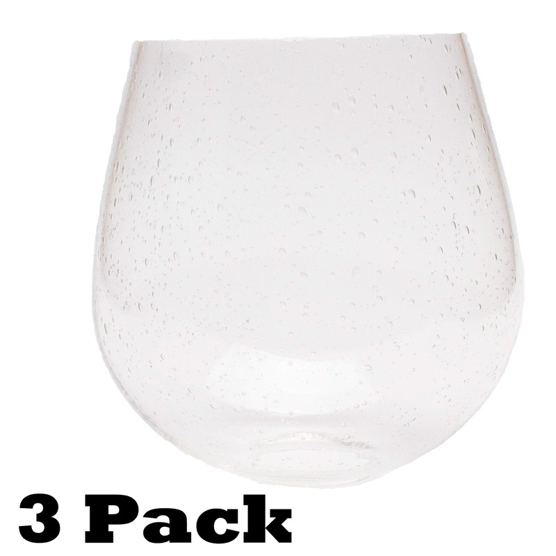 Seeded Bubble Glass Lamp Shade, LEDupdates 3 Pack Oversize Clear