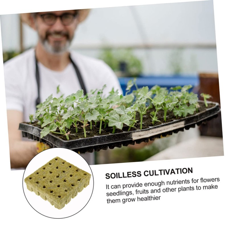 Outanaya 50pcs Hydroponics Grow Cubes Plugs for Soilless Plant Germination