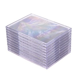 AKUXO Acrylic Card Protector Clear Top Loaders - 10 Hard Card Sleeves - Trading & Standard Sports Card Holder - Display Stand