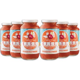 San Marzano Tomato Pasta Sauce by Frik & Frak, 6-Pack, No Sugar Added, No Preservatives, Gluten Free, 36 Month Shelf Life, Artisan Small Batch Crafted Pasta Sauces, K.I.S.S. Sauce, 24 Oz Jars