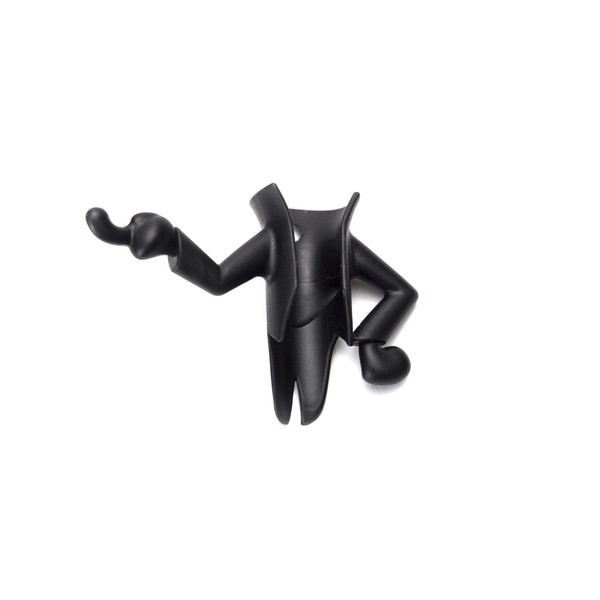 PELEG DESIGN Mr. Brooman-Dustpan Holder & Broom Black Hanger, 2.9 x 11.2 x 7.4 cm