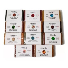 Celesty Kit 10 Pzs Jabón Artesanal C/etiqueta Glicerina 100g Mayoreo