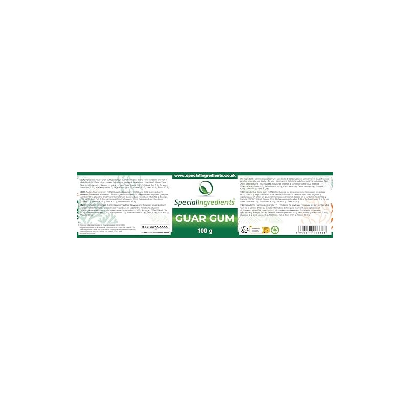 Special Ingredients Guar Gum Powder 100g Premium Quality Non-GMO, Gluten