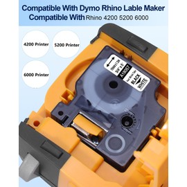 Aken 18057 Compatible with Dymo Rhino Industrial Heat Shrink Tube Cable Labels 19 mm x 1.5 m Compatible with DYMO Rhino 4200, 5200, 5000,1000, 3000, 6000, 18057 Industrial Label Tape