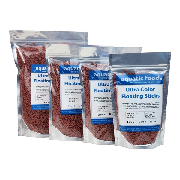 Aquatic Foods Inc. 1/8" x 1/4" Ultra Color Enhancing Floating