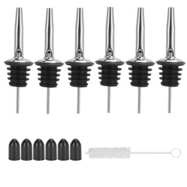 QANYEGN Stainless Steel Pourers, Wine Pourer, Bole Dispenser, Spout Cone Nozzle with Silicone Dust hat and Brush